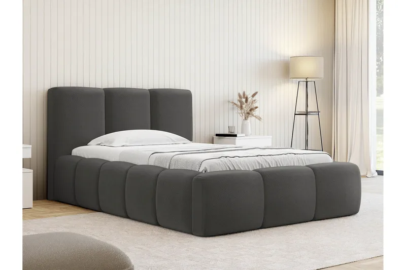 Salvenor Sengeramme med Oppbevaring 90x200 cm - Grå - Møbler - Senger - Sengeramme & sengestamme