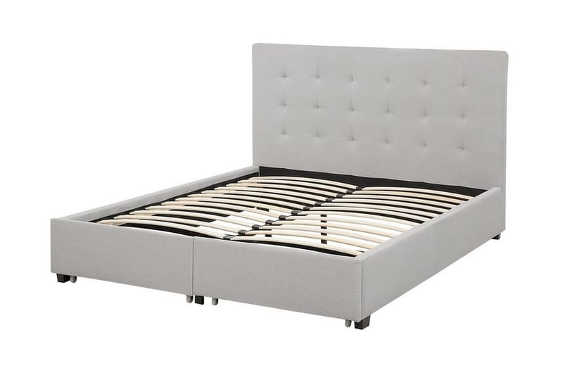 Sandrick Kontinentalseng med Oppbevaring 140x200 - Grå - Møbler - Senger - Sengeramme & sengestamme