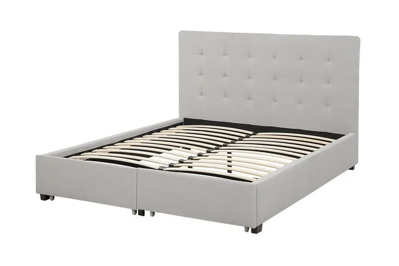 Sandrick Kontinentalseng med Oppbevaring 140x200 - Grå - Møbler - Senger - Sengeramme & sengestamme