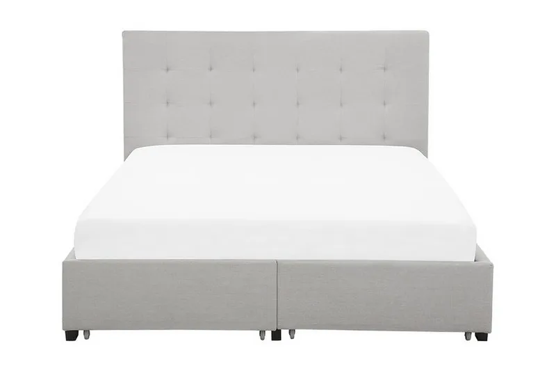 Sandrick Kontinentalseng med Oppbevaring 140x200, Grå