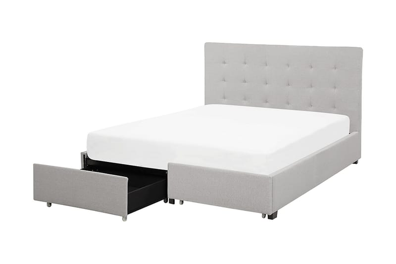 Sandrick Kontinentalseng med Oppbevaring 140x200 - Grå - Møbler - Senger - Sengeramme & sengestamme