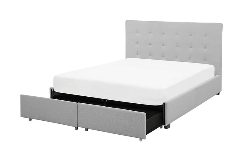 Sandrick Kontinentalseng med Oppbevaring 140x200 - Grå - Møbler - Senger - Sengeramme & sengestamme
