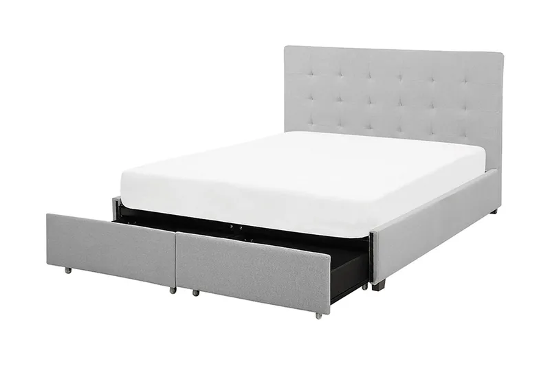 Sandrick Kontinentalseng med Oppbevaring 140x200 - Grå - Møbler - Senger - Sengeramme & sengestamme