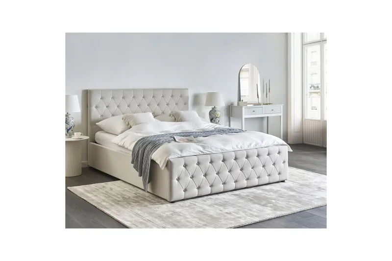 Säng med förvaring Amiens - Beige, 160x200 cm - Møbler - Senger - Sengeramme & sengestamme