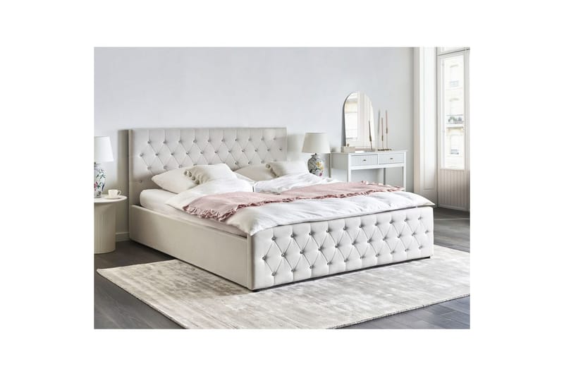Säng med förvaring Amiens - Beige, 180x200 cm - Møbler - Senger - Sengeramme & sengestamme