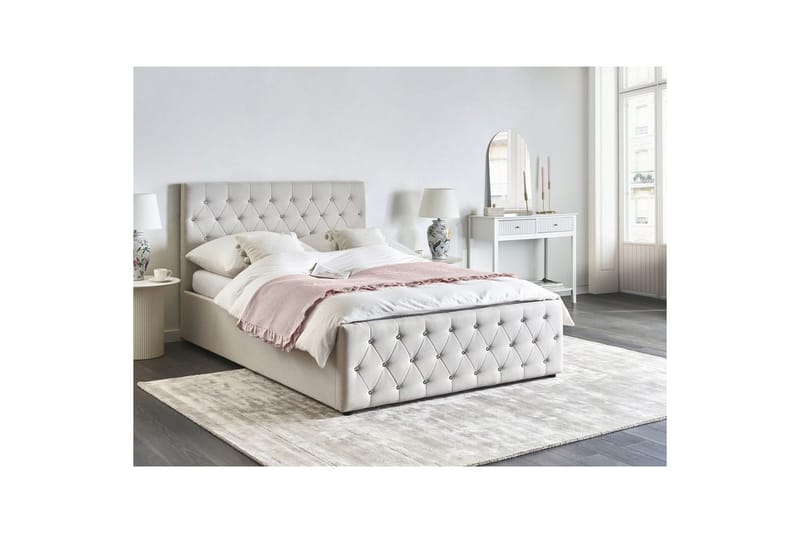 Säng med förvaring Amiens - Beige, Beige, 140x200, 140x200 cm - Møbler - Senger - Sengeramme & sengestamme