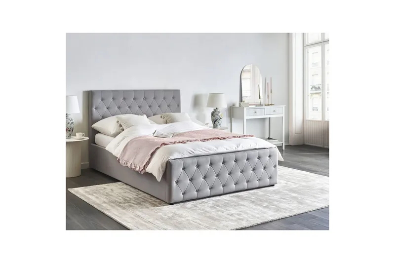 Säng med förvaring Amiens - Grå, 140x200 cm - Møbler - Senger - Sengeramme & sengestamme