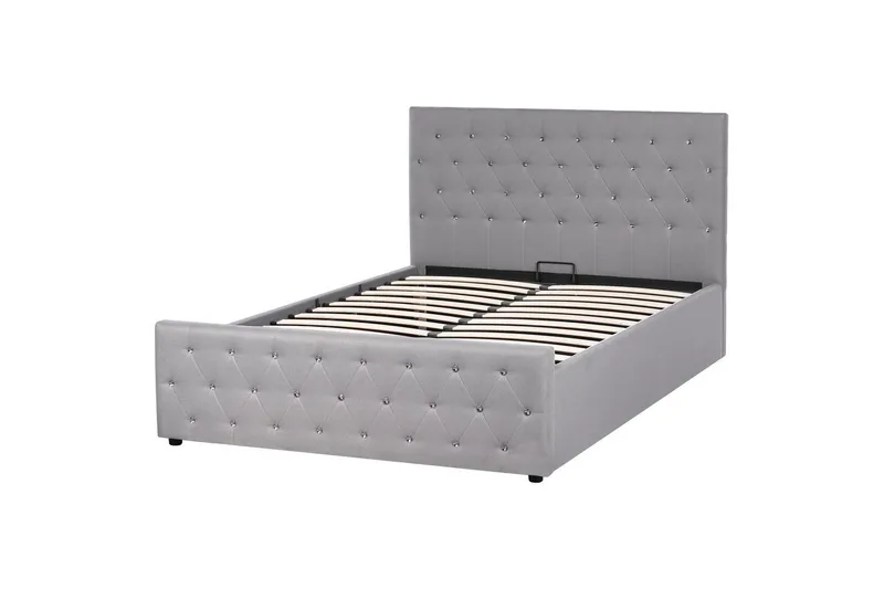 Säng med förvaring Amiens - Grå, 140x200 cm - Møbler - Senger - Sengeramme & sengestamme