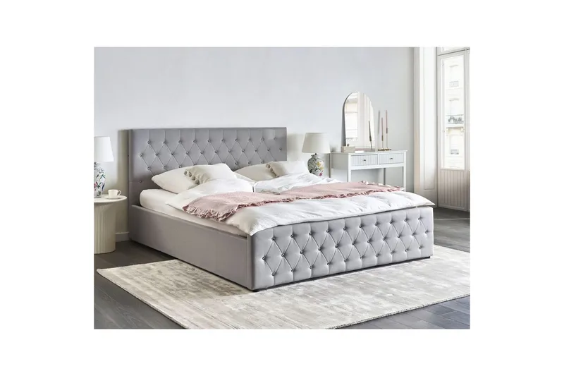 Säng med förvaring Amiens - Grå, 180x200 cm - Møbler - Senger - Sengeramme & sengestamme