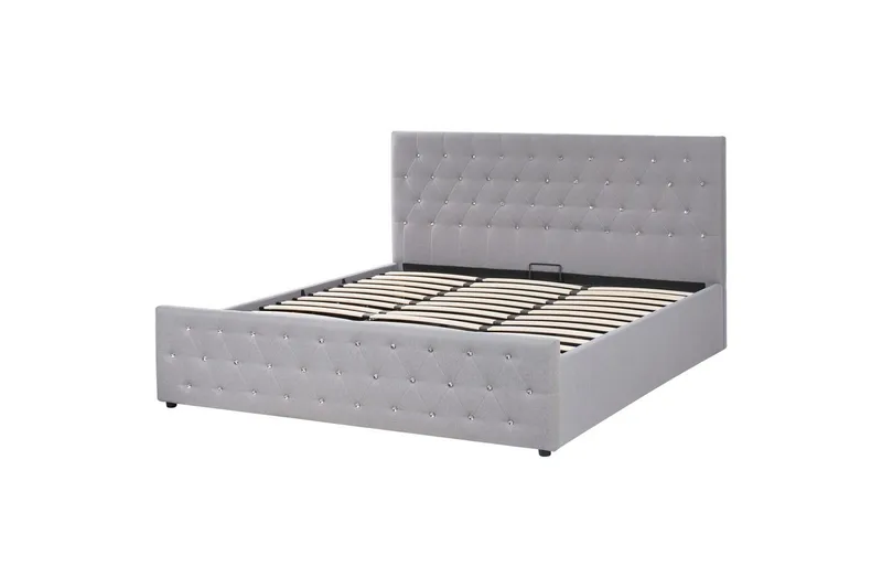 Säng med förvaring Amiens - Grå, 180x200 cm - Møbler - Senger - Sengeramme & sengestamme