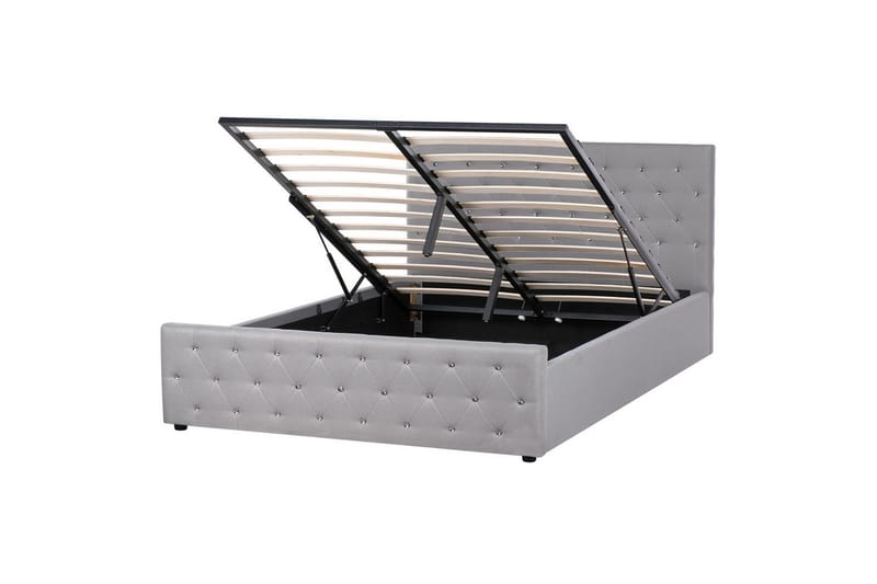 Säng med förvaring Amiens, Lys grå, 160x200 cm