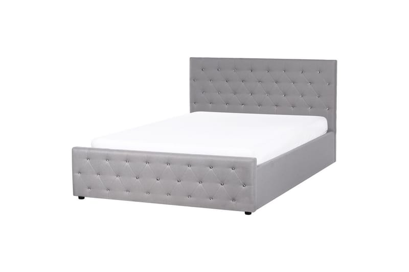 Säng med förvaring Amiens - Lys grå, 160x200 cm - Møbler - Senger - Sengeramme & sengestamme