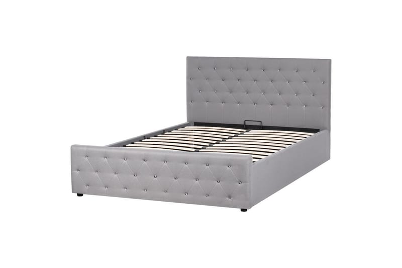 Säng med förvaring Amiens - Lys grå, 160x200 cm - Møbler - Senger - Sengeramme & sengestamme