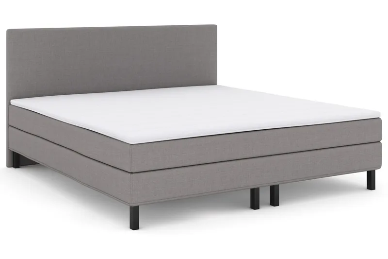 Select No 1 Komplett Sengepakke 210x210 - Lysegrå/Svarta Ben - Møbler - Senger - Komplett sengepakke