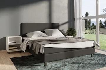 Select No 1 Komplett Sengepakke 210x210 - Mørkegrå/Svarta Ben - Møbler - Senger - Komplett sengepakke