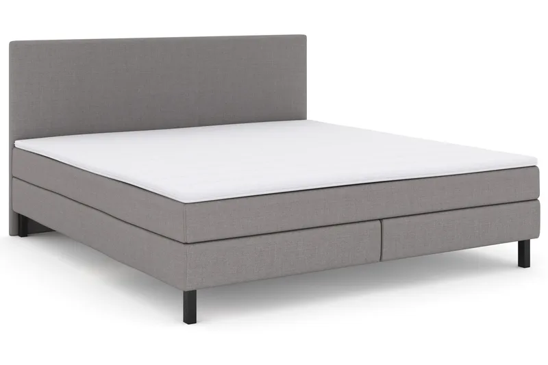 Select No 2 Komplett Sengepakke 210x210 - Lysegrå/Svarta Ben - Møbler - Senger - Komplett sengepakke