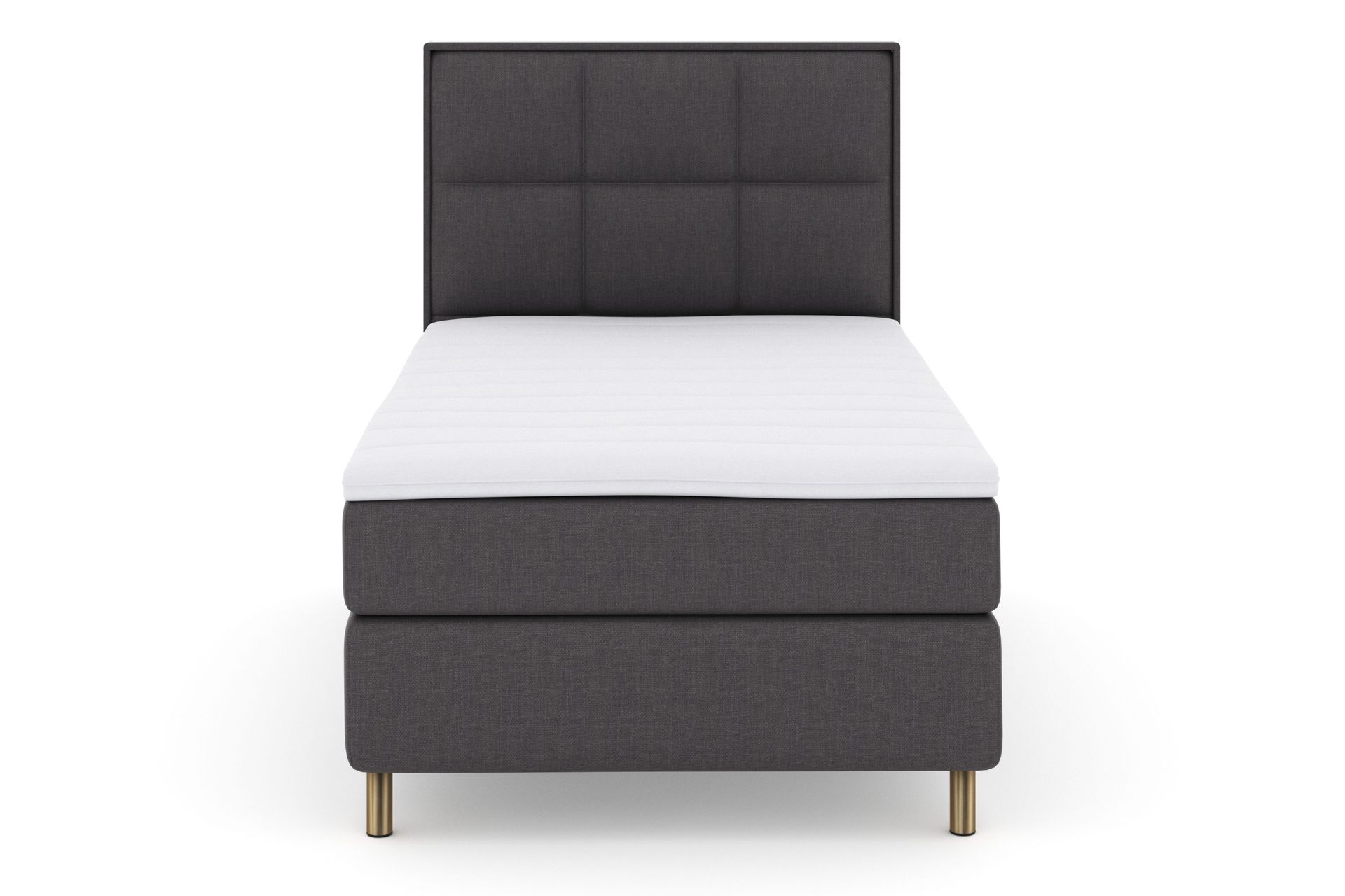 Select No 3 Komplett Sengepakke 120x200 Fast - Mørkegrå/Kobberben