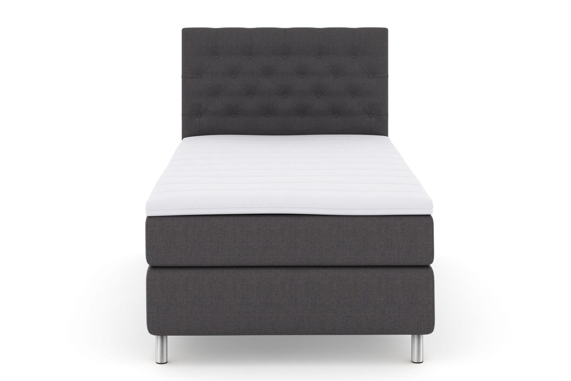 Select No 3 Komplett Sengepakke 120x200 Fast - Mørkegrå/Metallben