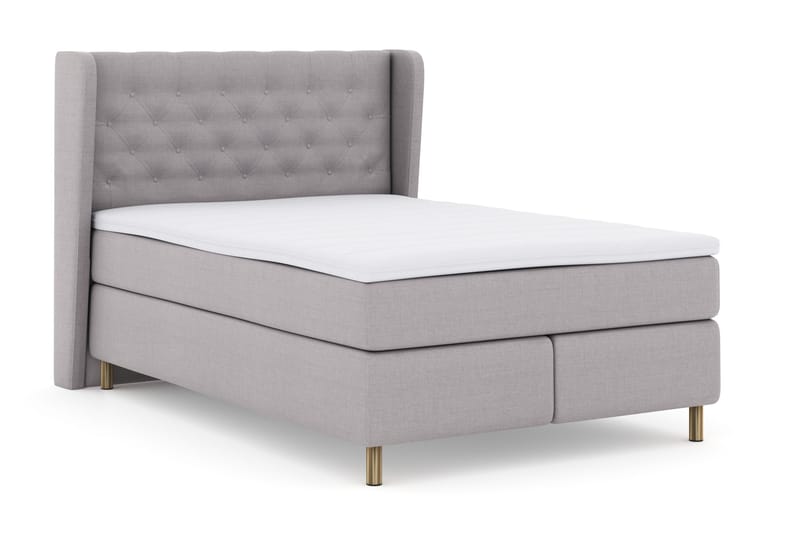 Select No 3 Komplett Sengepakke 140x200 Fast - Lysegrå/Kobberben - Møbler - Senger - Komplett sengepakke