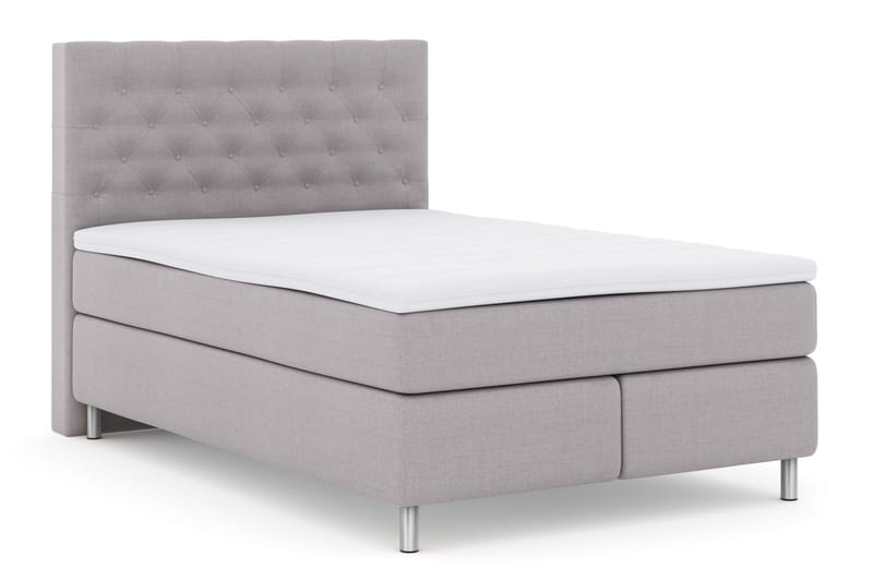 Select No 3 Komplett Sengepakke 140x200 Fast - Lysegrå/Metallben - Møbler - Senger - Komplett sengepakke