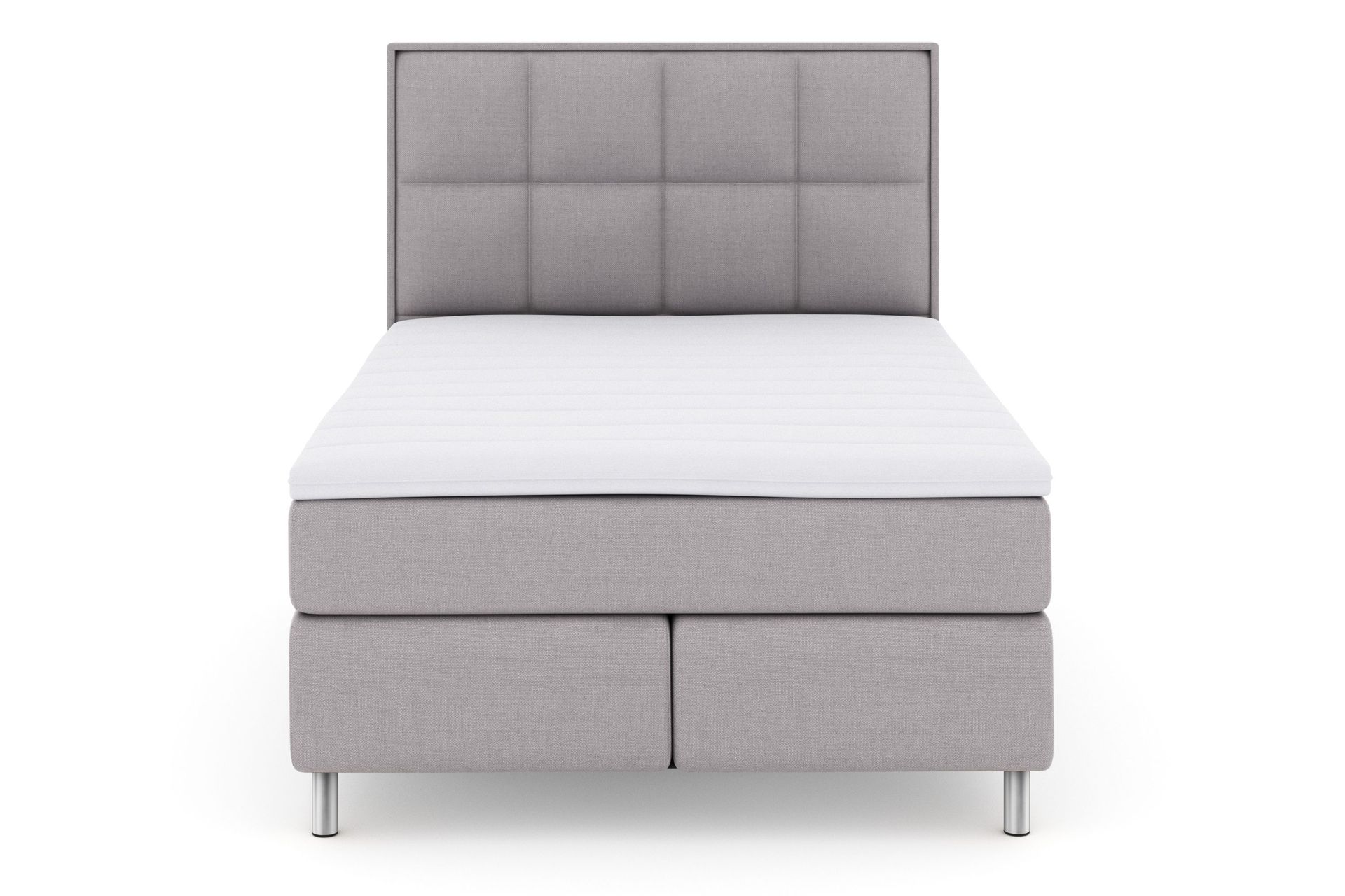Select No 3 Komplett Sengepakke 140x200 Fast - Lysegrå/Metallben