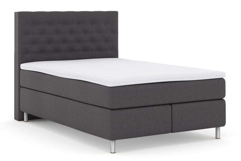 Select No 3 Komplett Sengepakke 140x200 Fast - Mørkegrå/Metallben - Møbler - Senger - Komplett sengepakke