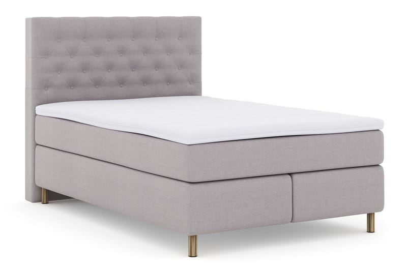 Select No 3 Komplett Sengepakke 140x200 Fast/Medium - Lysegrå/Kobberben - Møbler - Senger - Komplett sengepakke