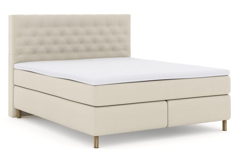 Select No 3 Komplett Sengepakke 180x200 Fast - Beige/Kobberben - Møbler - Senger - Komplett sengepakke