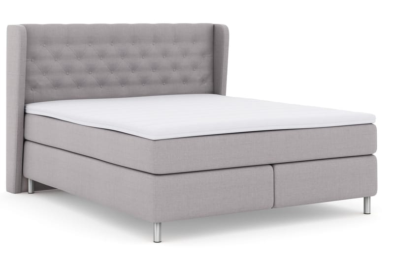 Select No 3 Komplett Sengepakke 180x200 Fast - Lysegrå/Metallben - Møbler - Senger - Komplett sengepakke
