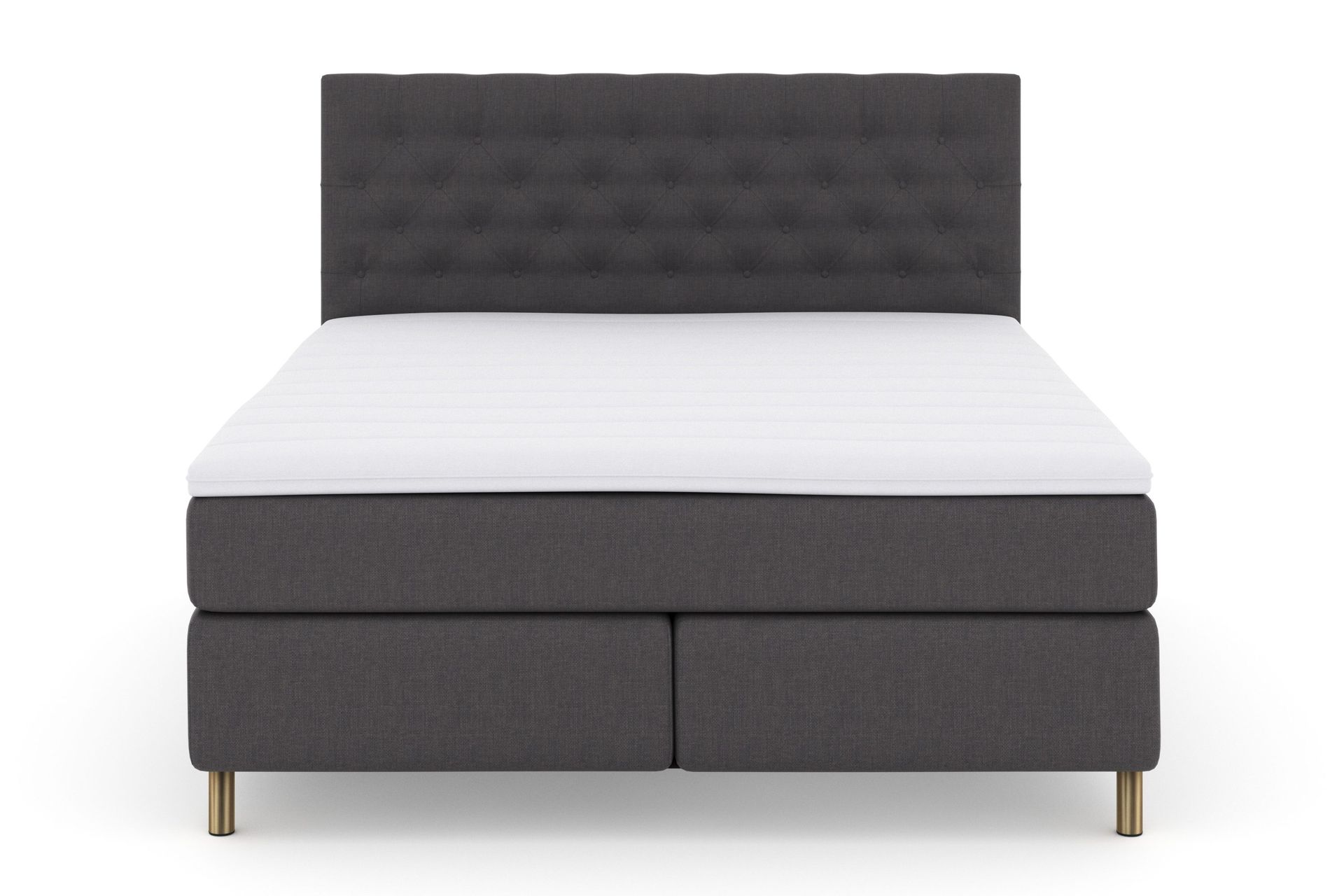 Select No 3 Komplett Sengepakke 180x200 Fast - Mørkegrå/Kobberben