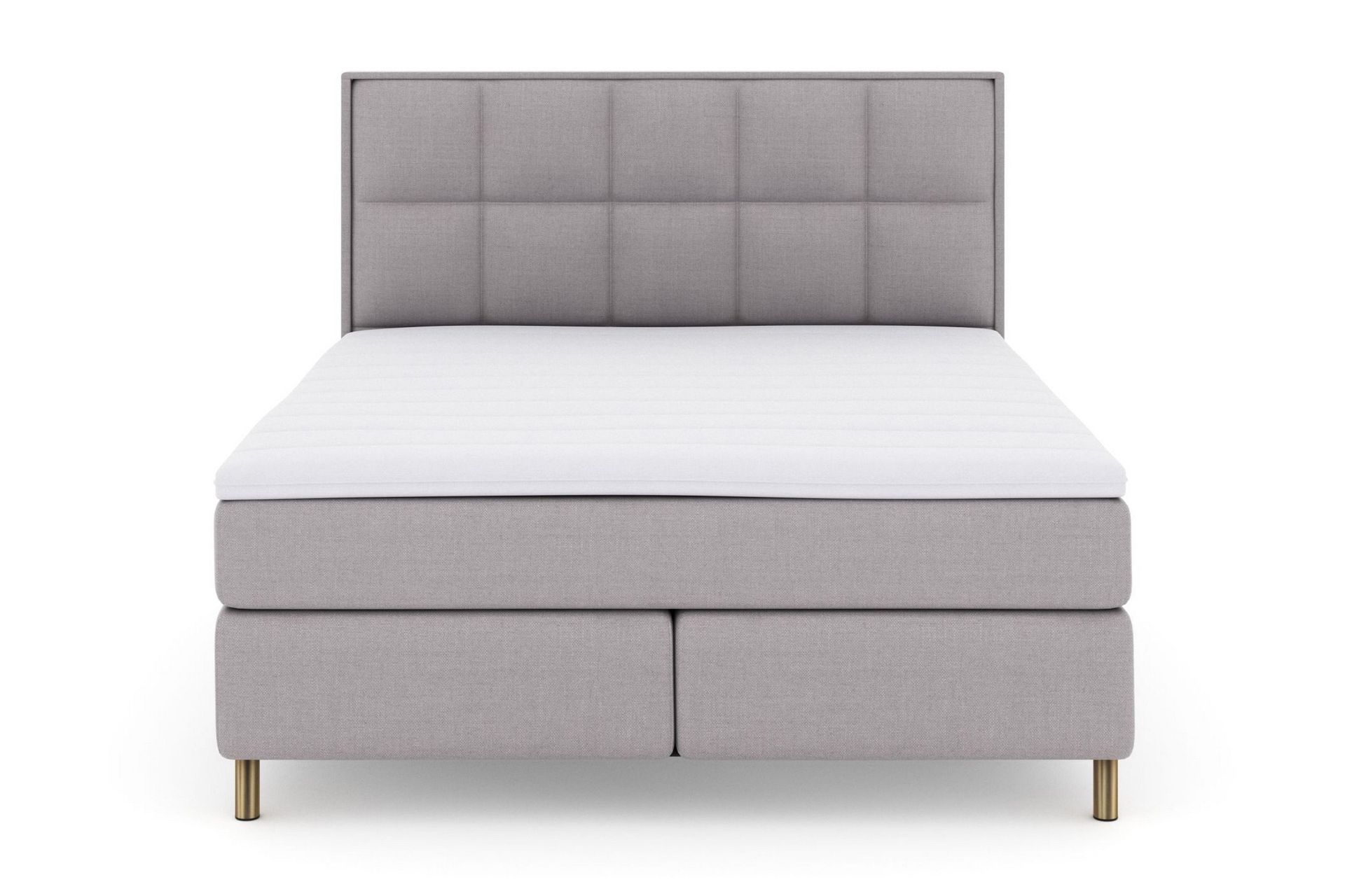 Select No 3 Komplett Sengepakke 180x200 Fast/Medium - Lysegrå/Kobberben