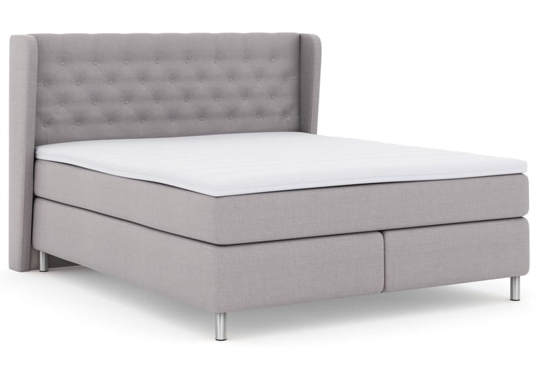 Select No 3 Komplett Sengepakke 180x200 Fast/Medium - Lysegrå/Metallben - Møbler - Senger - Komplett sengepakke