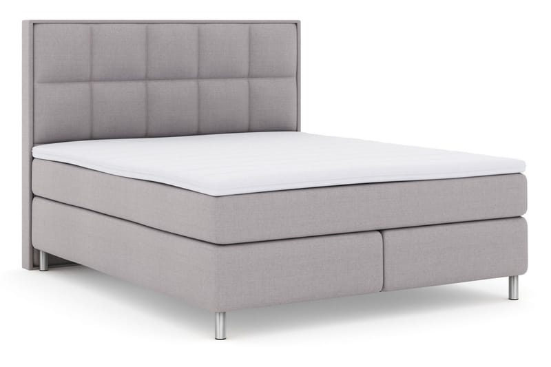 Select No 3 Komplett Sengepakke 180x200 Fast/Medium - Lysegrå/Metallben - Møbler - Senger - Komplett sengepakke