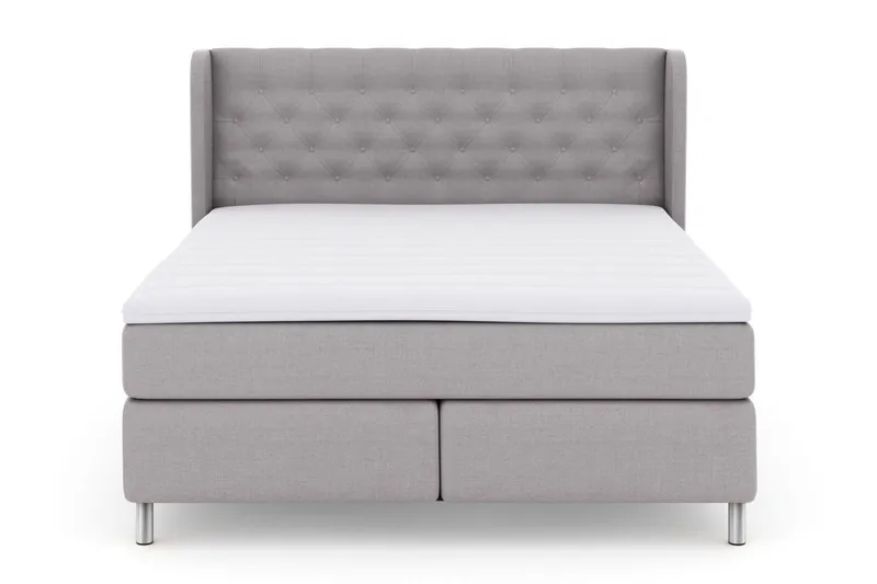 Select No 3 Komplett Sengepakke 180x200 Fast/Medium - Lysegrå/Metallben - Møbler - Senger - Komplett sengepakke