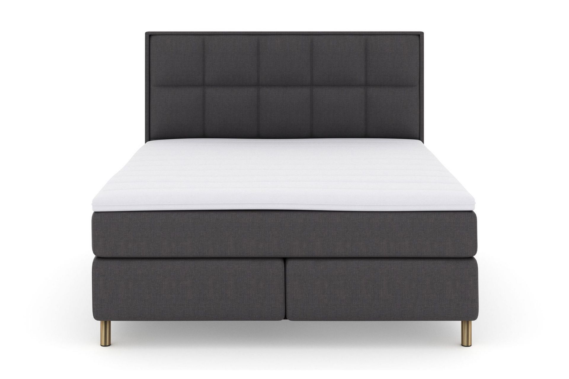 Select No 3 Komplett Sengepakke 180x200 Fast/Medium - Mørkegrå/Kobberben