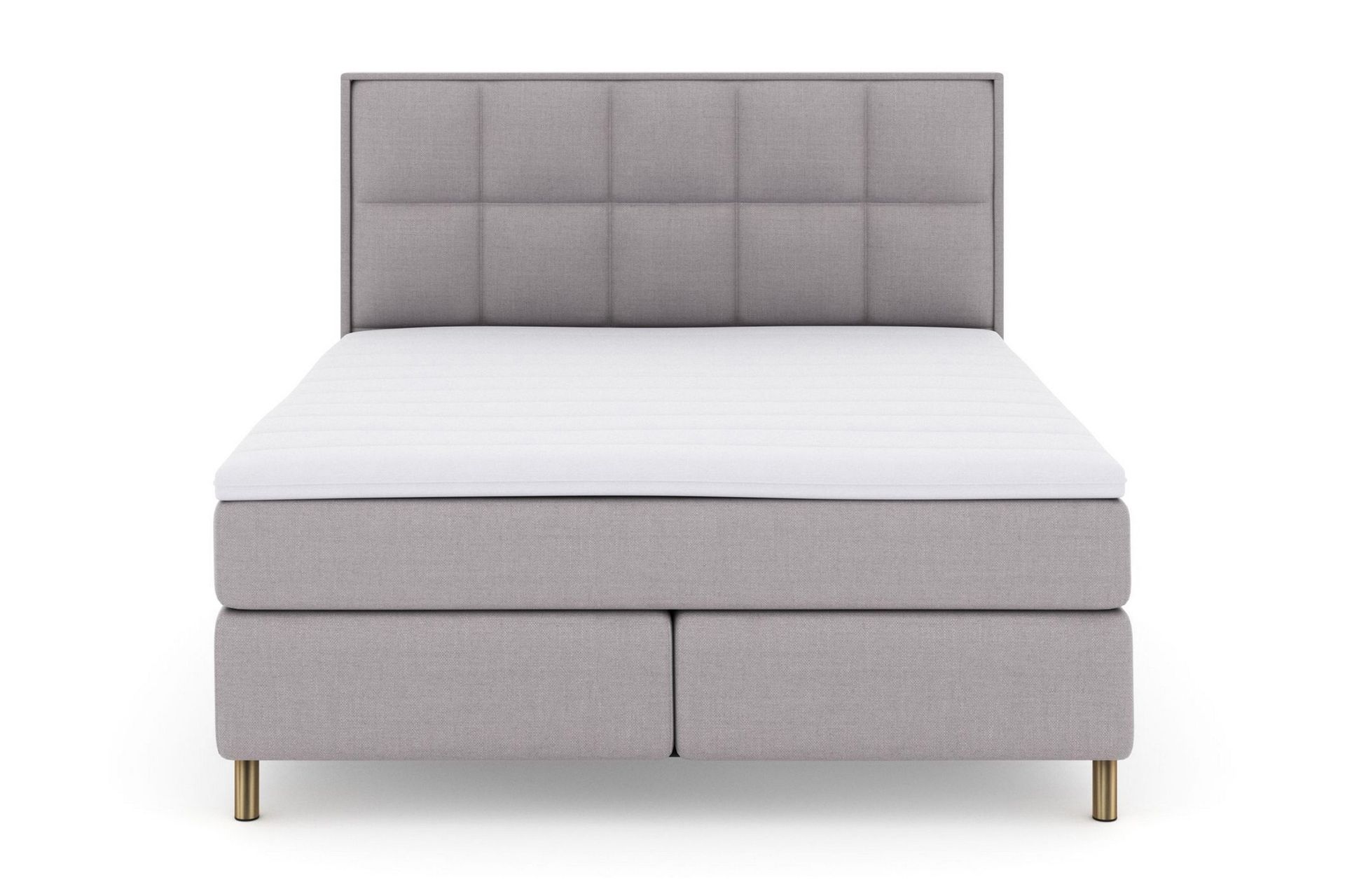 Select No 3 Komplett Sengepakke 210x210 Fast - Lysegrå/Kobberben