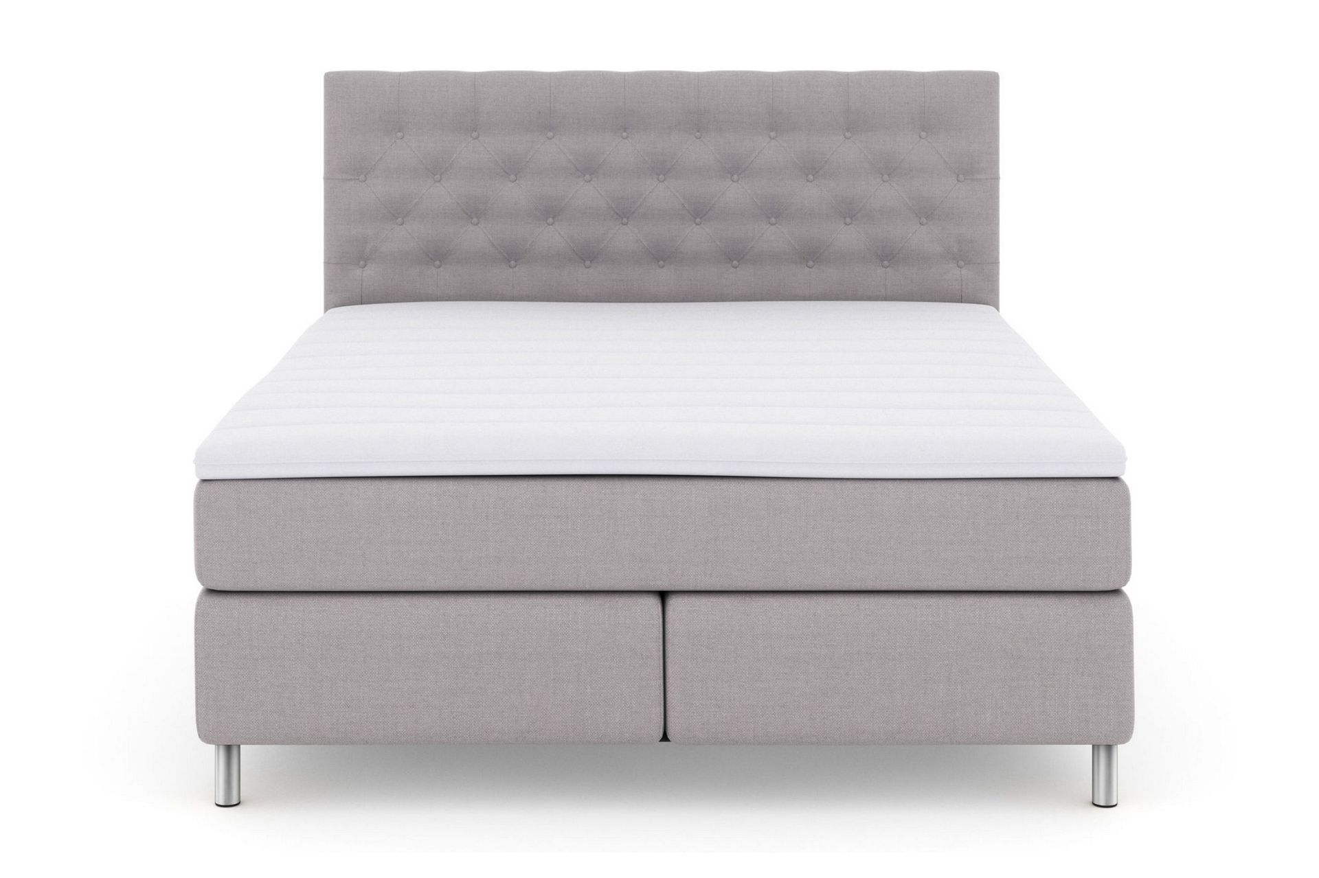 Select No 3 Komplett Sengepakke 210x210 Fast - Lysegrå/Metallben