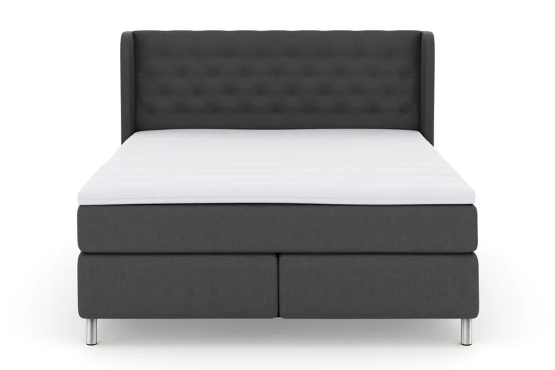 Select No 3 Komplett Sengepakke 210x210 Fast - Mørkegrå/Metallben - Møbler - Senger - Komplett sengepakke