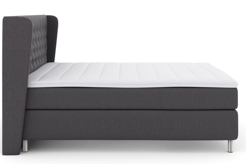 Select No 3 Komplett Sengepakke 210x210 Fast - Mørkegrå/Metallben - Møbler - Senger - Komplett sengepakke