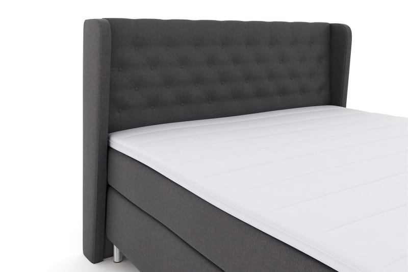 Select No 3 Komplett Sengepakke 210x210 Fast - Mørkegrå/Metallben - Møbler - Senger - Komplett sengepakke