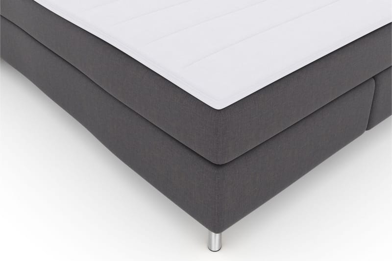 Select No 3 Komplett Sengepakke 210x210 Fast - Mørkegrå/Metallben - Møbler - Senger - Komplett sengepakke