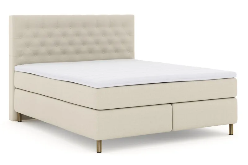 Select No 3 Komplett Sengepakke 210x210 Fast/Medium - Beige/Kobberben - Møbler - Senger - Komplett sengepakke