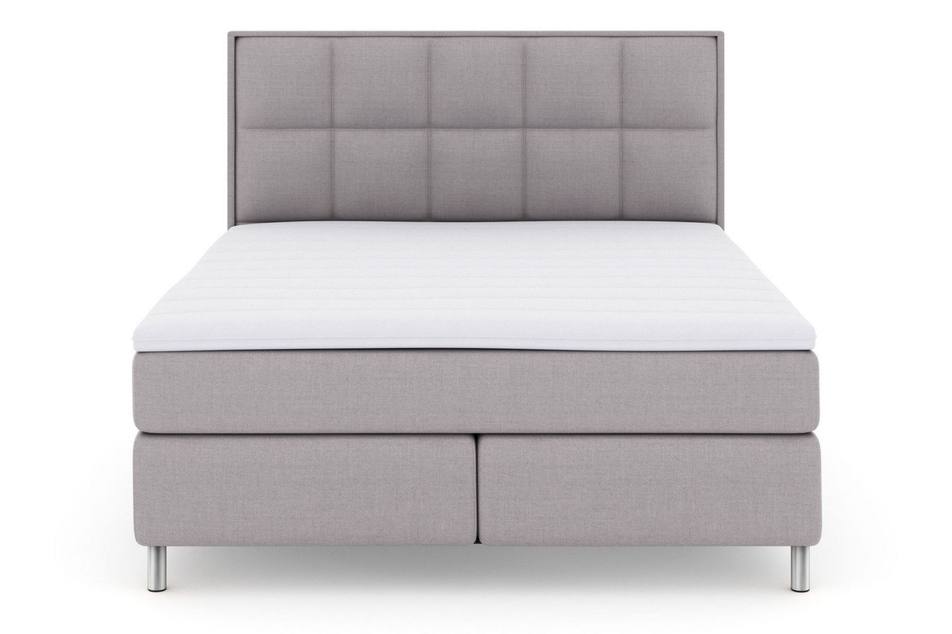 Select No 3 Komplett Sengepakke 210x210 Fast/Medium - Lysegrå/Metallben