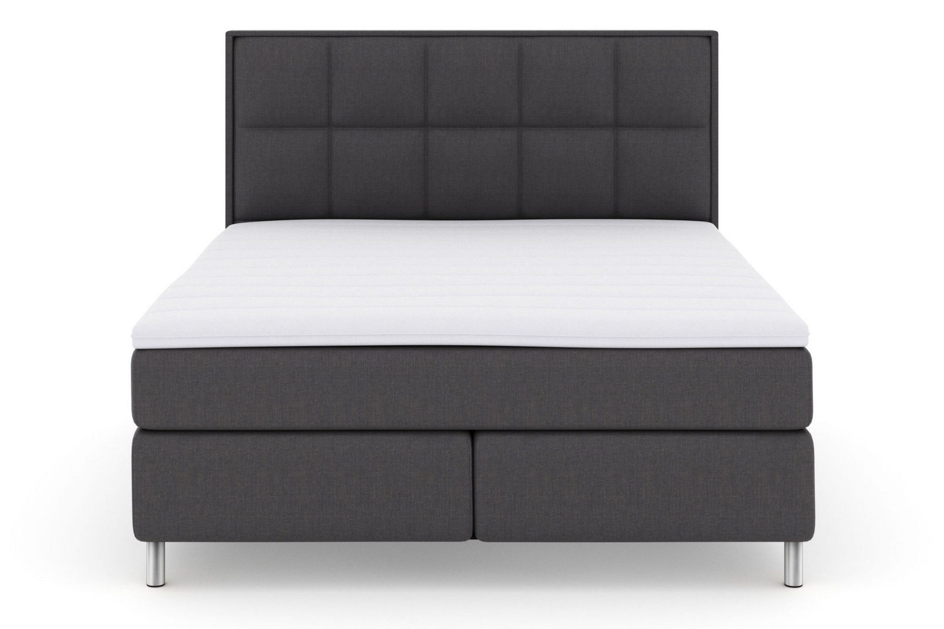 Select No 3 Komplett Sengepakke 210x210 Fast/Medium - Mørkegrå/Metallben