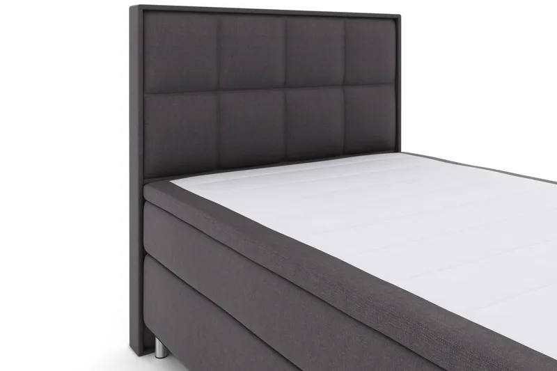 Select No 4 Komplett Sengepakke 140x200 Fast - Mørkegrå/Metallben - Møbler - Senger - Komplett sengepakke