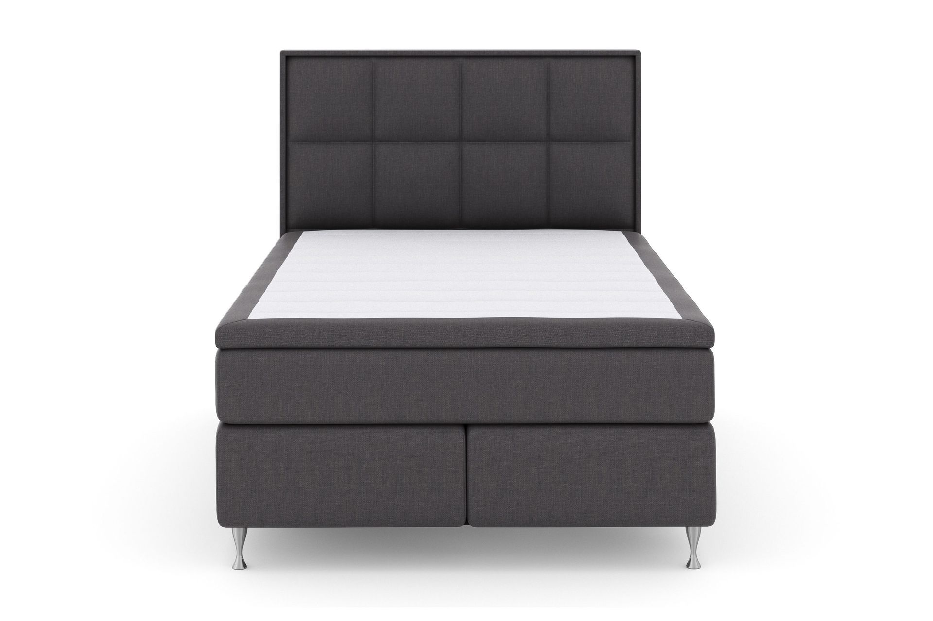 Select No 4 Komplett Sengepakke 140x200 Fast - Mørkegrå/Sølvben
