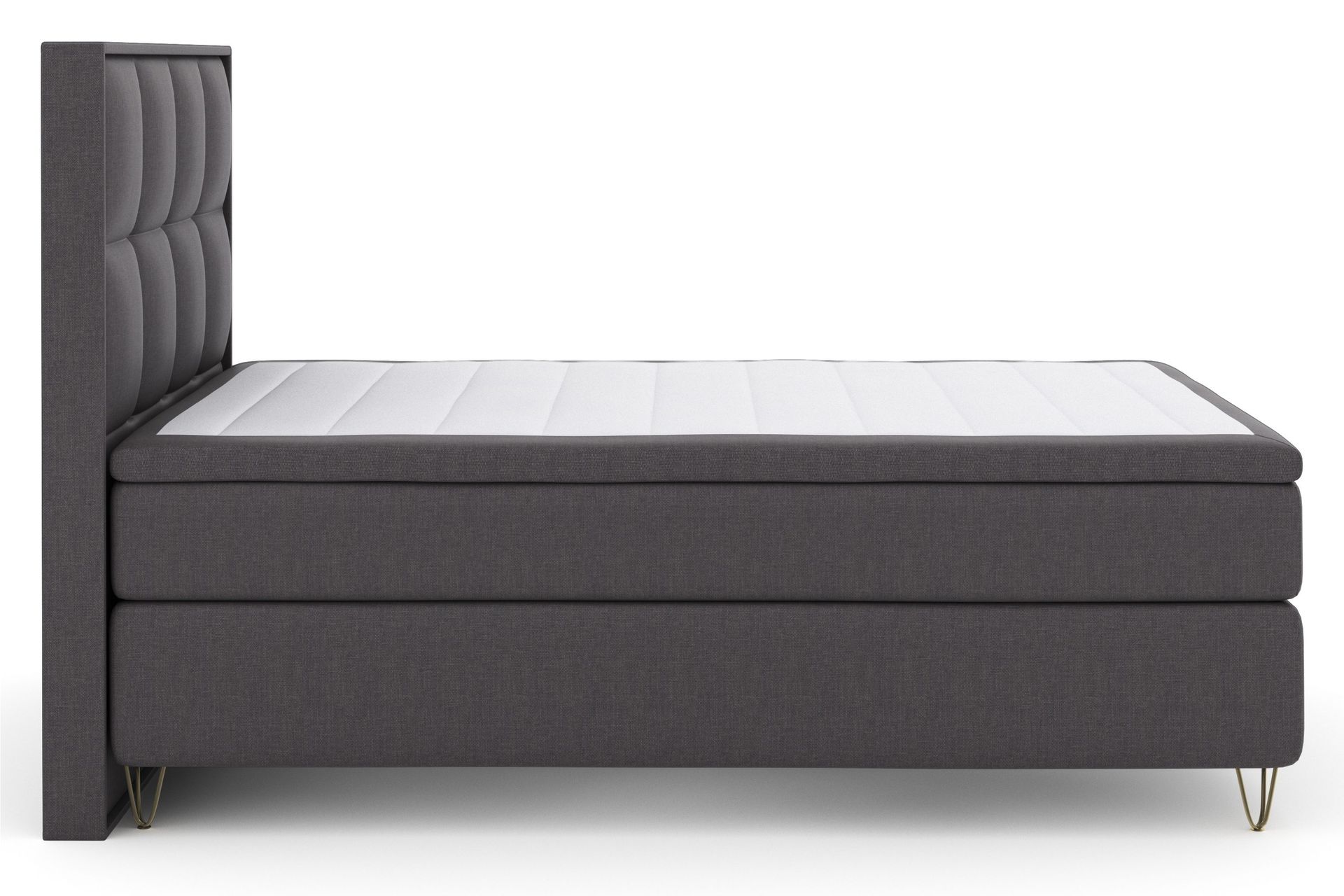 Select No 4 Komplett Sengepakke 140x200 Fast - Mørkegrå/V-formede Metallben