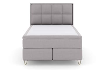 Select No 4 Komplett Sengepakke 140x200 Fast/Medium - Lysegrå/V-formede Metallben - Møbler - Senger - Komplett sengepakke