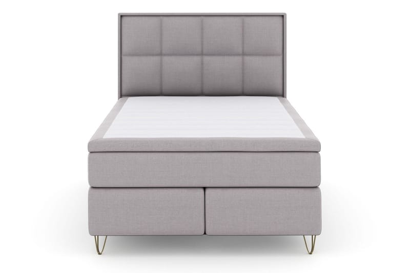 Select No 4 Komplett Sengepakke 140x200 Fast/Medium - Lysegrå/V-formede Metallben - Møbler - Senger - Komplett sengepakke