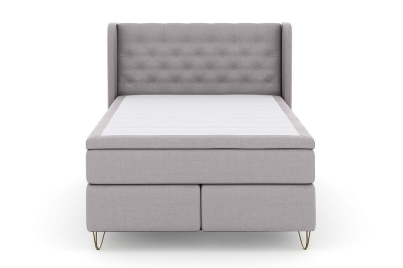Select No 4 Komplett Sengepakke 140x200 Fast/Medium - Lysegrå/V-formede Metallben - Møbler - Senger - Komplett sengepakke